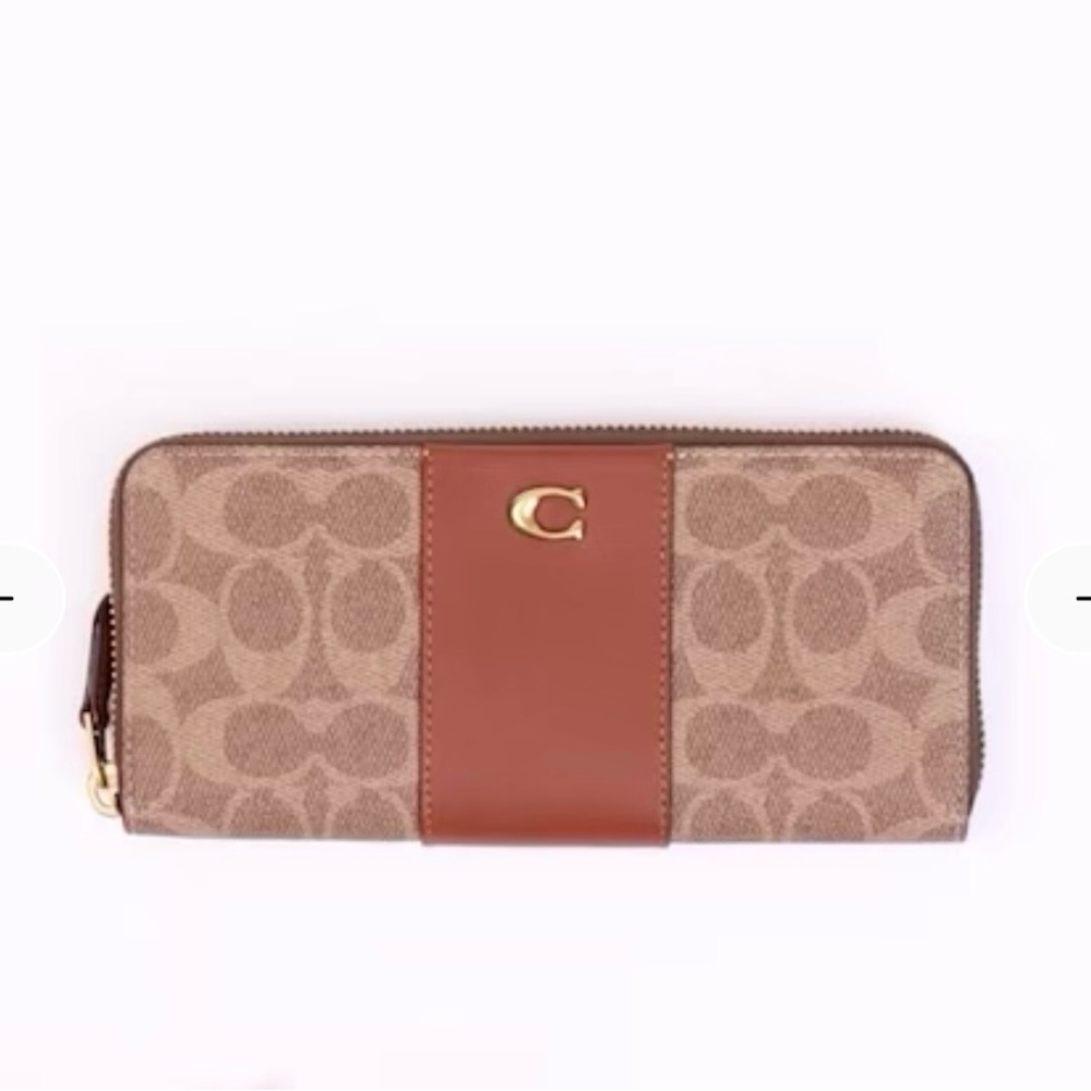 Coach Signature Brown and Tan Wallet